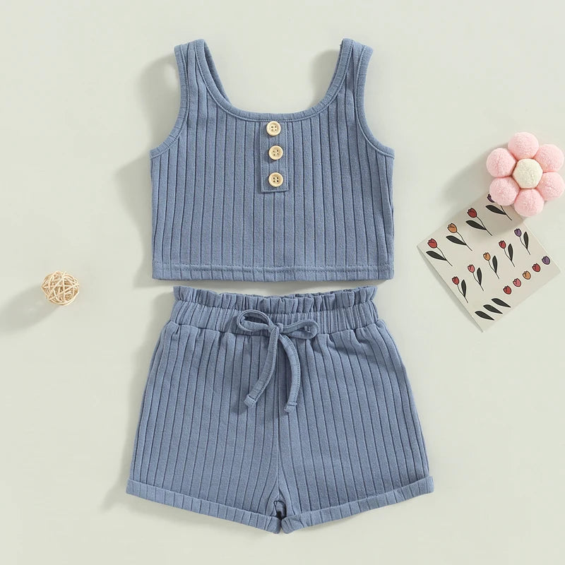 Two Piece Vest And Shorts