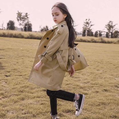 Girls Spring Autumn Trench Coat