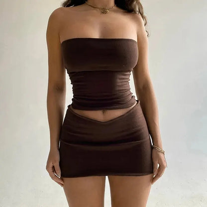 Tube Top And Mini Skirt Set
