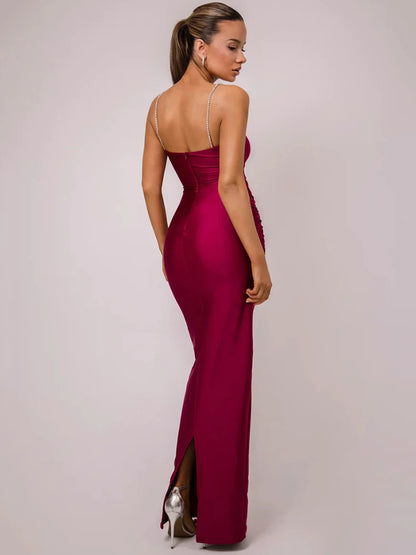 Glitter Spaghetti Strap Maxi Dress