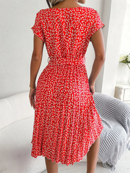 Short Sleeve Floral Dress