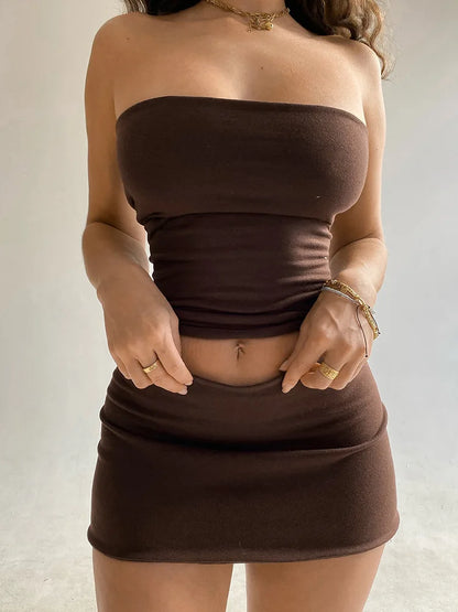 Tube Top And Mini Skirt Set
