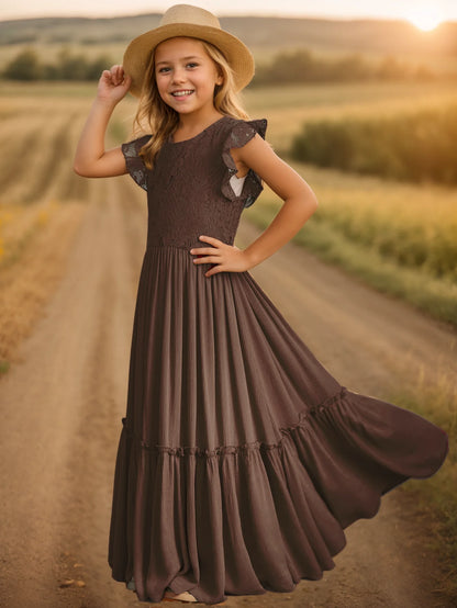 Girls Lace Flower Party Dress