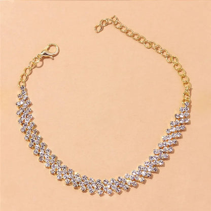 Shining Cubic Zirconia Chain Anklet for Women